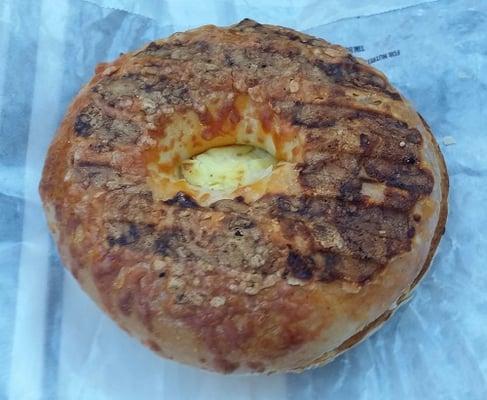 A bagel made incorrectly and a bit over grilled. The service standards used to be set much higher at the Jefferson Rd/Winton Rd location.