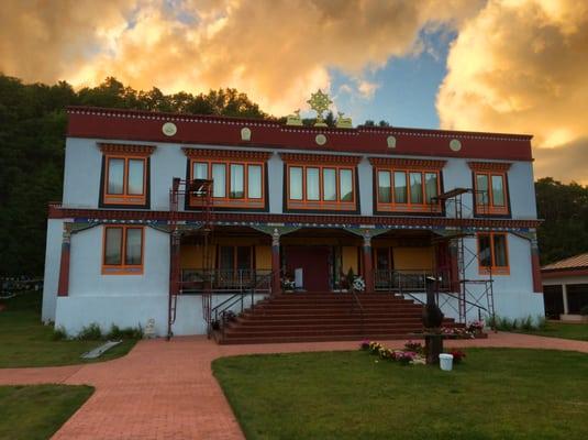 Our shrine building (Gompa) at sunset.