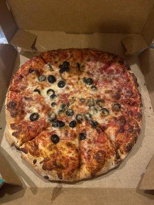 Black olive pizza