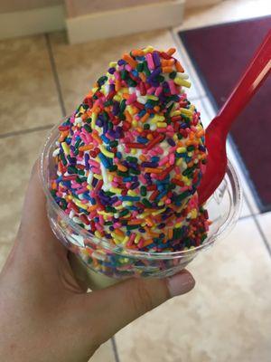 Vanilla with rainbow sprinkles