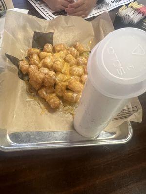 Cheese tots (check out the ranch bottle)