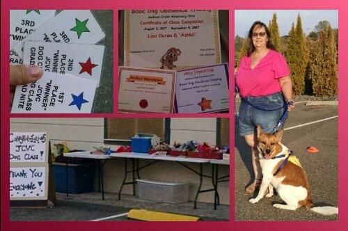 Ashkii and Lisa at JCVC Dog Obedience graduation.