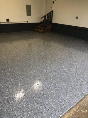 Finished epoxy garage floor