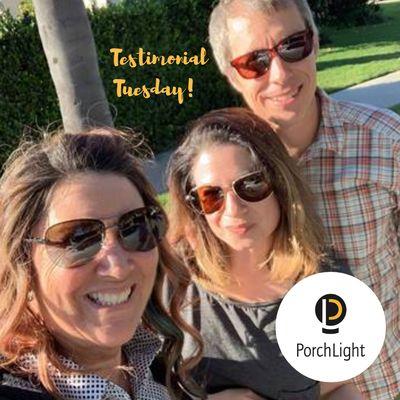 Happy customers with their local expert! "Thank you also for making this relocation so easy and seamless. PorchLight is a great service!"