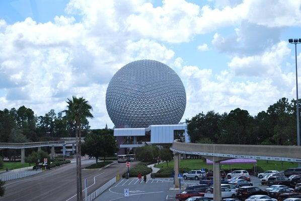 View from the Monorail of Spaceship Earth