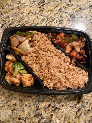 To go chicken and Shrimp & Teriyaki Chicken