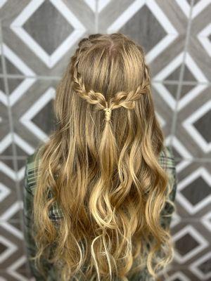 Boho braided style for her banquet