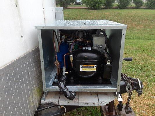 Refrigeration system install, condenser