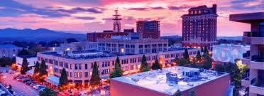 Asheville downtown at dusk