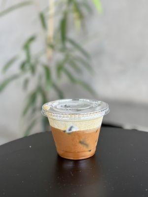 Black sesame coffee ( condensed milk, espresso and black sesame foam)