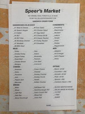 SANDWICH MENU as of AUG 2021