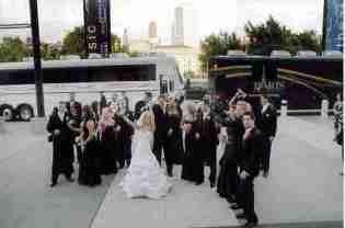 Wedding parties love getting the party buses that seat up to 40 passengers. So much fun