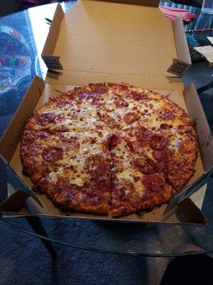 Well done Domino's! Double pepperoni cheese and robust tomato sauce