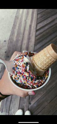 cone with sprinkles