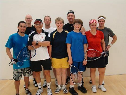 A Recent Racquetball Doubles Clinic at the Club