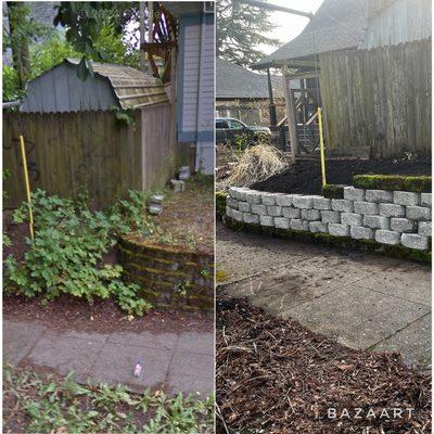 Extended retaining wall