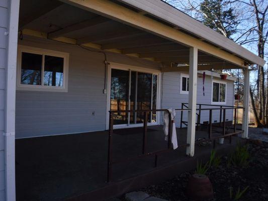 Pre colored fiber cement siding.