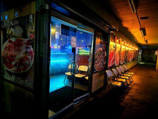 Exterior waiting area at Gangnam Korean BBQ