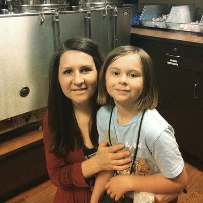 My two girls working in the Café at FCC.