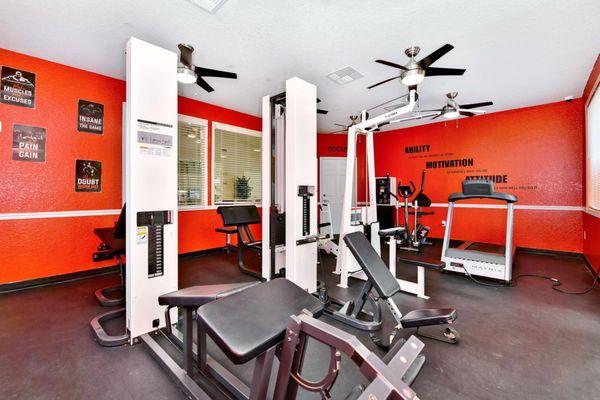 fitness center with exercise machines