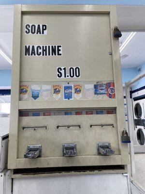 Soap machine. (For election move the little lever)