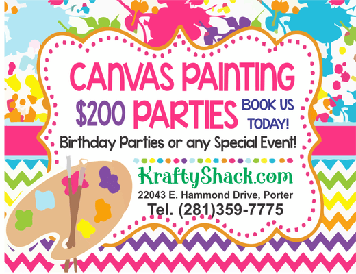 Canvas Painting Parties!
 All ages - No experience needed!
 Porter, TX