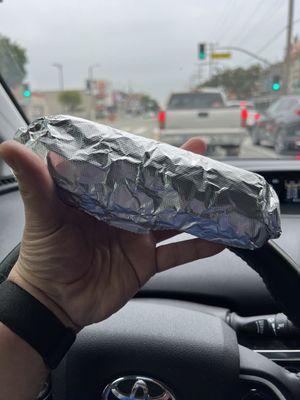 Size of the carne asada burrito