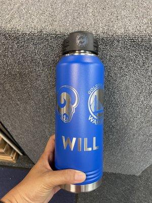 Water bottle engraving