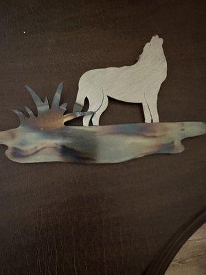 Steel art wolf