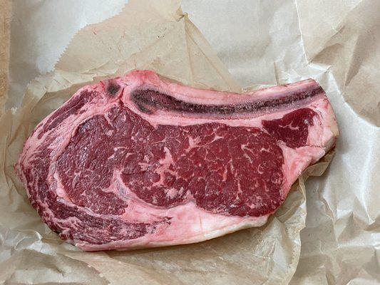 Bone-in wagyu rib eye