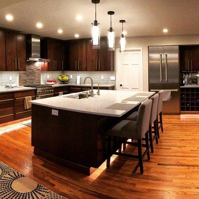 Remodeled kitchen with island