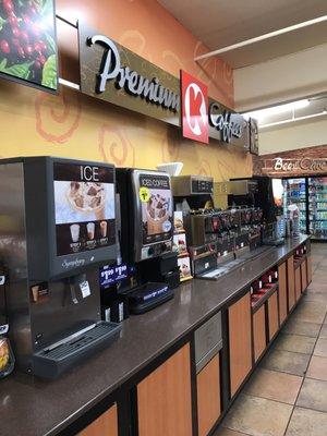 Self-serve coffee bar.