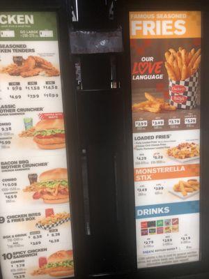 Drive thru menu middle