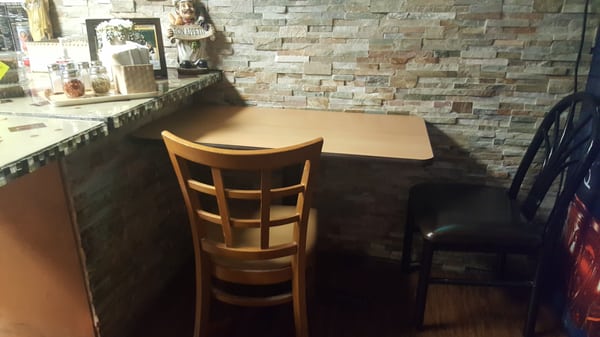 They only have one small table inside