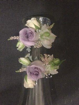 Mother's corsages in lavender and ivory