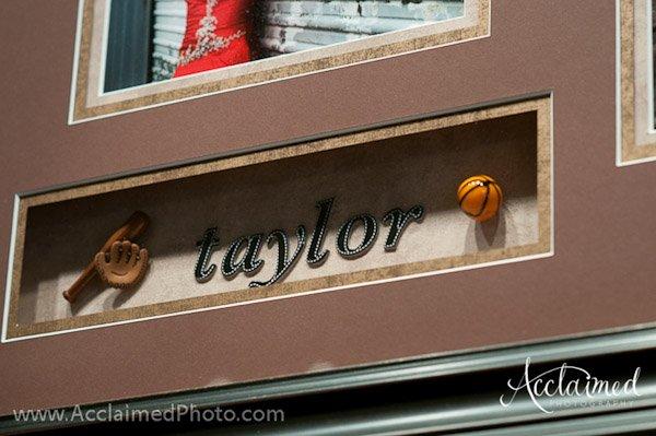 close up of portrait panel, girl's name inserted.