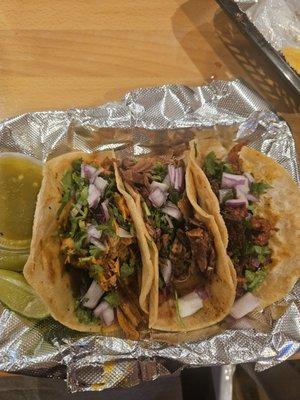 Barbacoa cochinita,  al pastor. $2.50 each on corn