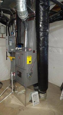 Larkspur replacement furnace with all new Air Conditioning system.