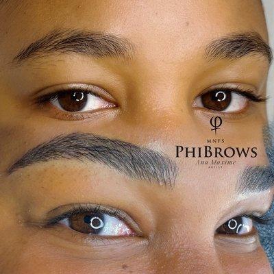 Microblading adds hairs strokes for a fuller and natural looking brow