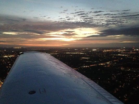 A stunning arial view of Orlando at night.