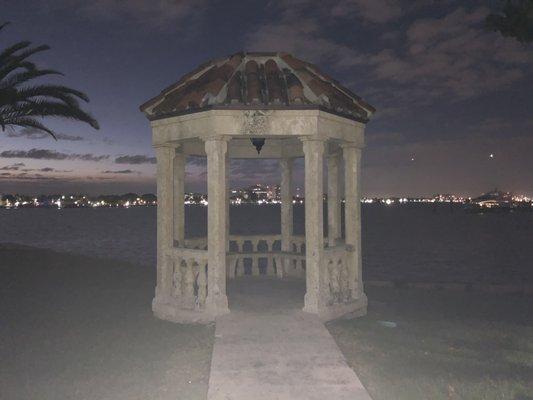 The gazebo with my iPhone after sunset, I think it looks artistic