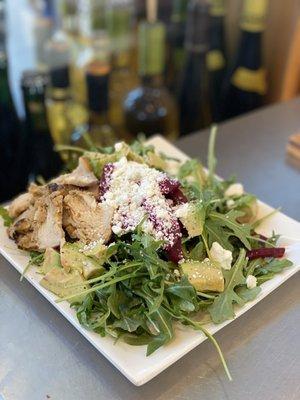 Avocado & Beet Salad w/feta & chicken added = a delicious & healthy lunch!