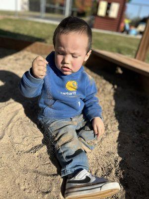 We love getting messy at daycare