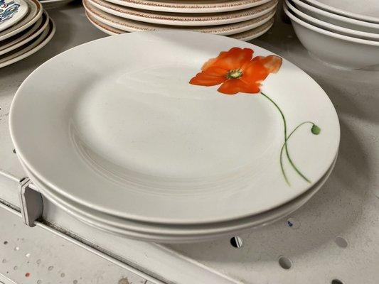 Set of four Poppy design plates. $1.49 each.