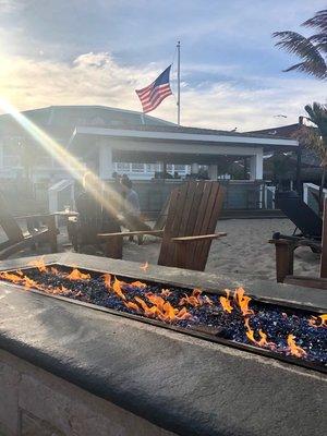 Fire pits on the beach.