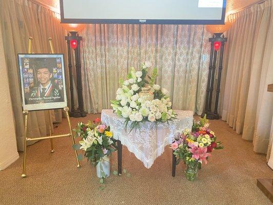 Memorial Service for the cremated remains of our son Christopher