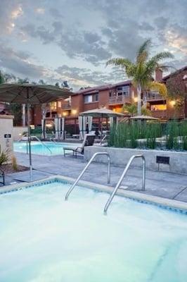 Heated pool and spa- with poolside cabanas, fire tables perfect to roast mashmallows or smores and barbeque island.