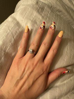 Nails by Vicki (design) and Tan (dip powder)