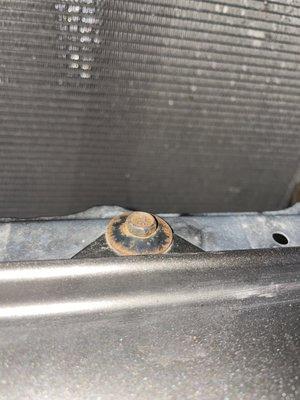 Non removed bolts from bumper "quoted in labor."