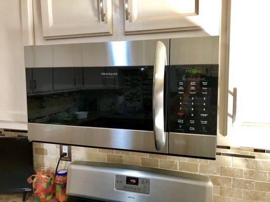 Old microwave removed, new one installed quickly, efficiently, and professionally.